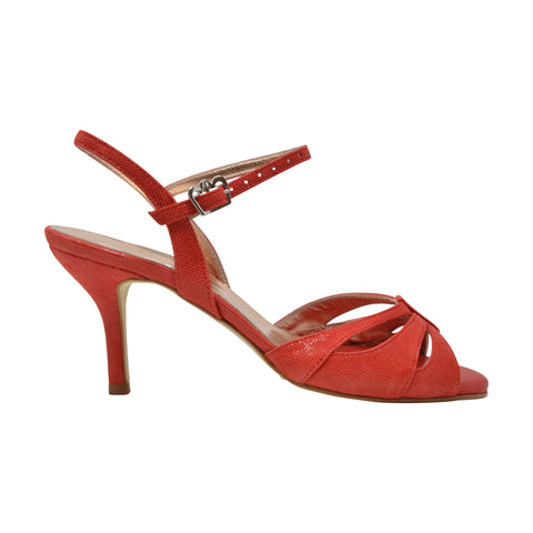 Size 8 - Miami Slim Twins in Red Embossed Leather - Regina