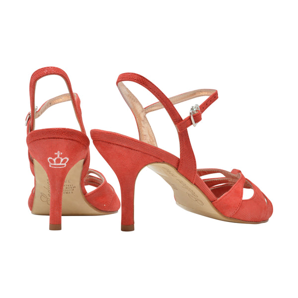 Size 8 - Miami Slim Twins in Red Embossed Leather - Regina