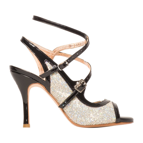 Size 9 - Pigalle in Disco Ball with Black Patent Leather - Regina